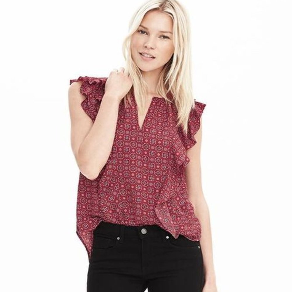 Banana Republic Foulard Ruffle Tank